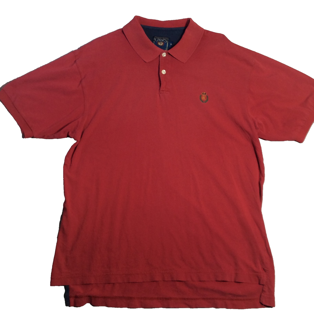Chaps Ralph Lauren Polo Shirt Men's XL Red Short Sleeve Regular Fit Vintage Logo