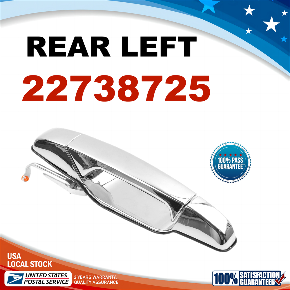 1PC Outside Exterior Chrome Door Handle Rear Driver Side LH for Chevy 22738725