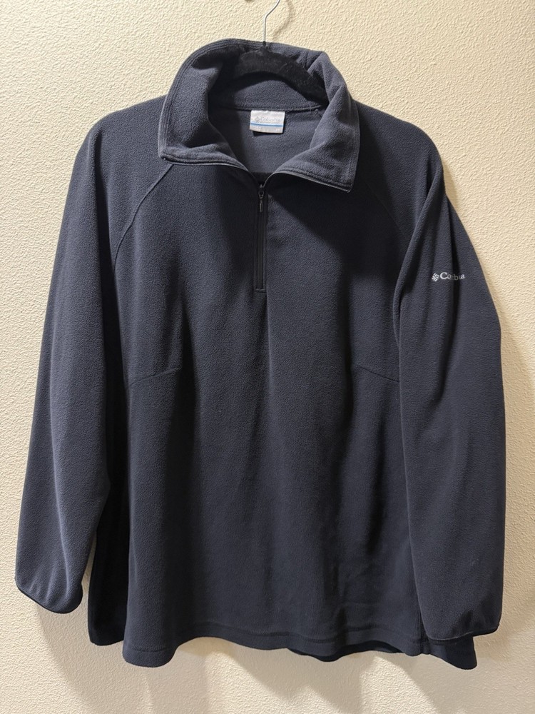 Columbia Fleece Pullover Jacket Black Quarter Zip Womens Plus Size XXL Outdoor