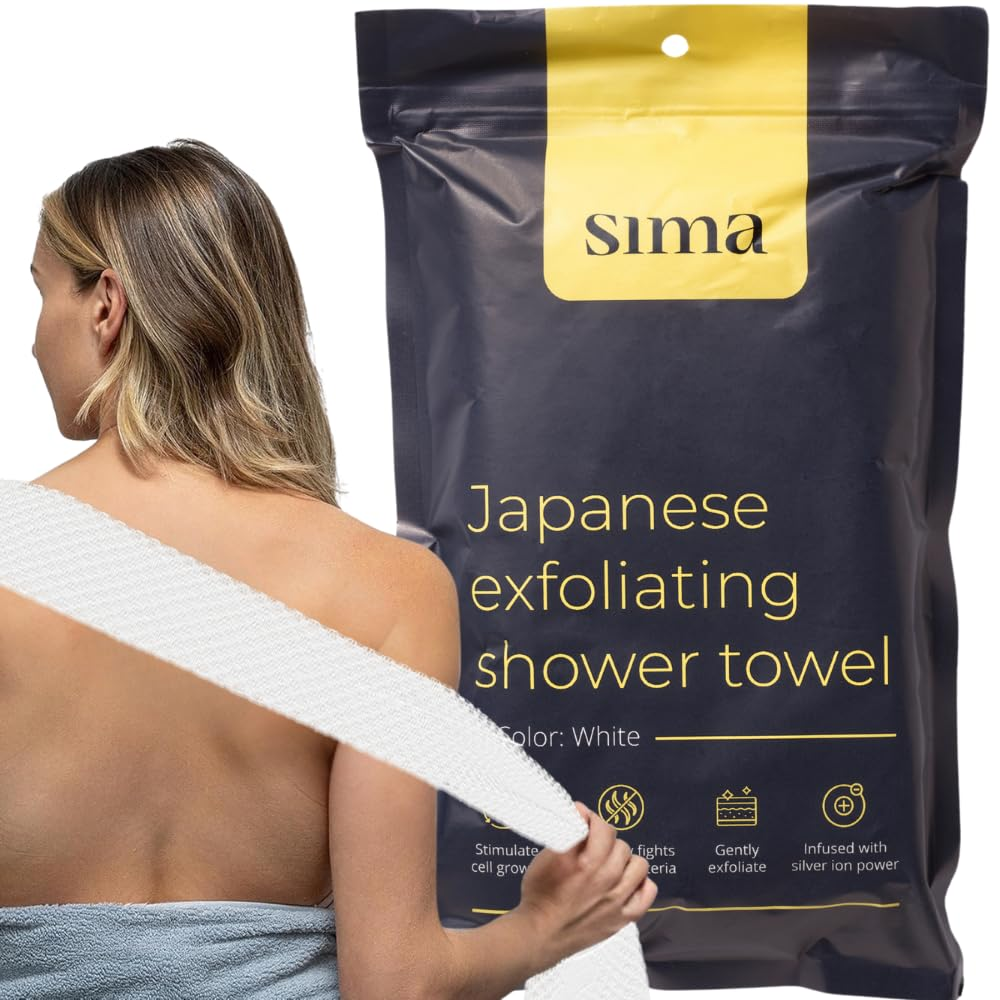 Exfoliating Washcloth Face & Body Scrub Towel - Japanese Exfoliating Towel with