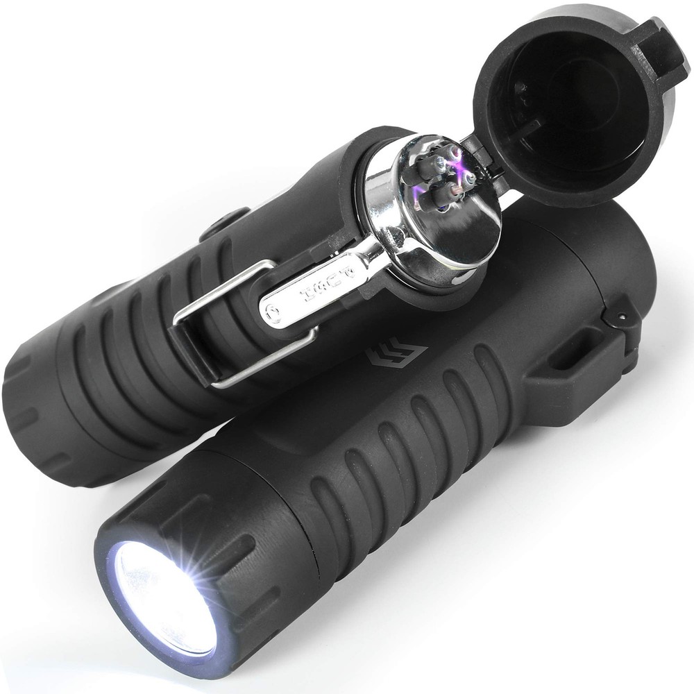 Tactical Torch with Plasma Flameless Lighter Windproof Waterproof Electric Du...