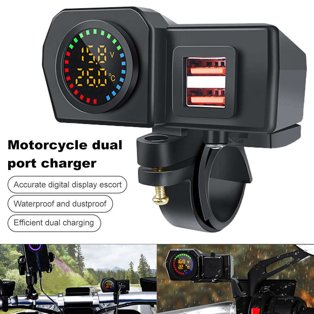 Fast Waterproof QC 3.0 Motorcycle USB Charger with LED GPS Phone Adapter