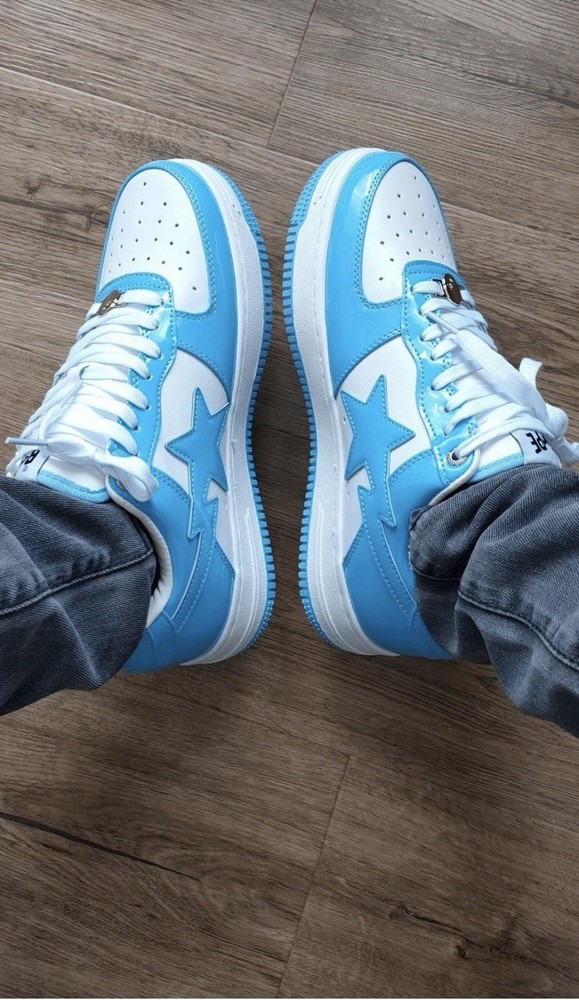 New Size 10 Bape Bapesta 1:1 Shoes Blue