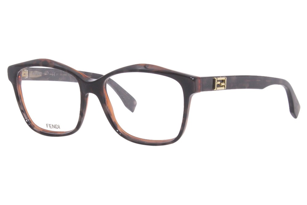 Fendi FF0093 D5T Eyeglasses Women's Grey Havana Full Rim Square Shape 54mm