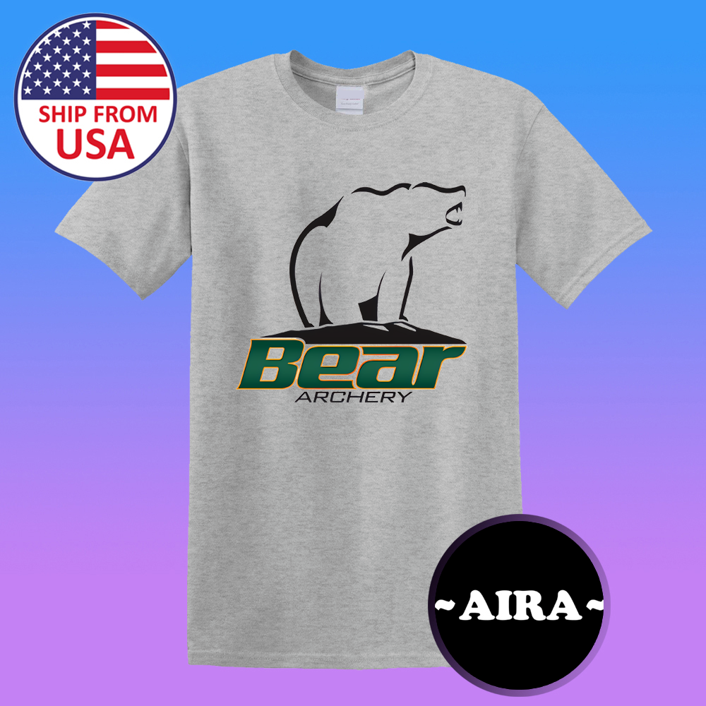 Bear Archery Men's Grey T-Shirt Size S-5XL
