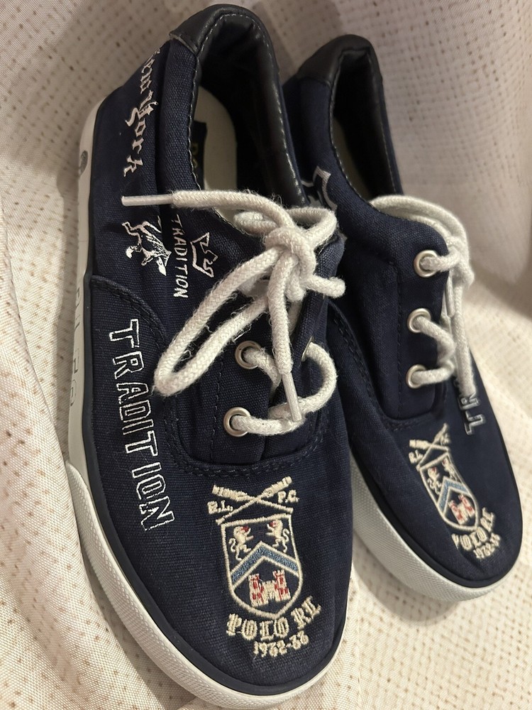 Ralph Lauren Polo Kids Traditions Sneakers Athletic Shoes Low Top Size 1 Blue