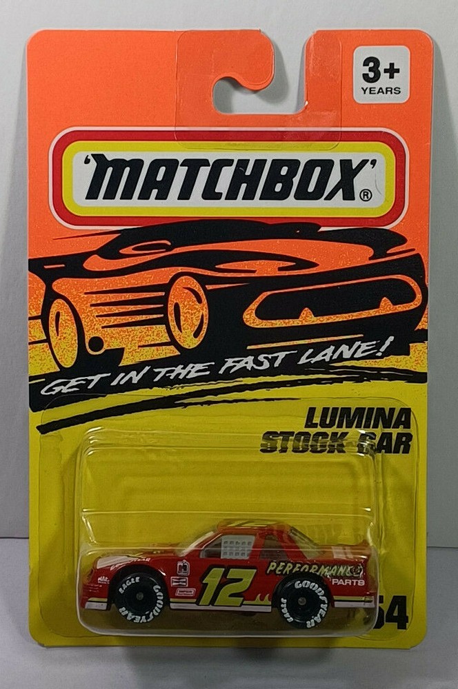 1993 054 Lumina Stock Car Red 12 Matchbox Rare Vintage On Card