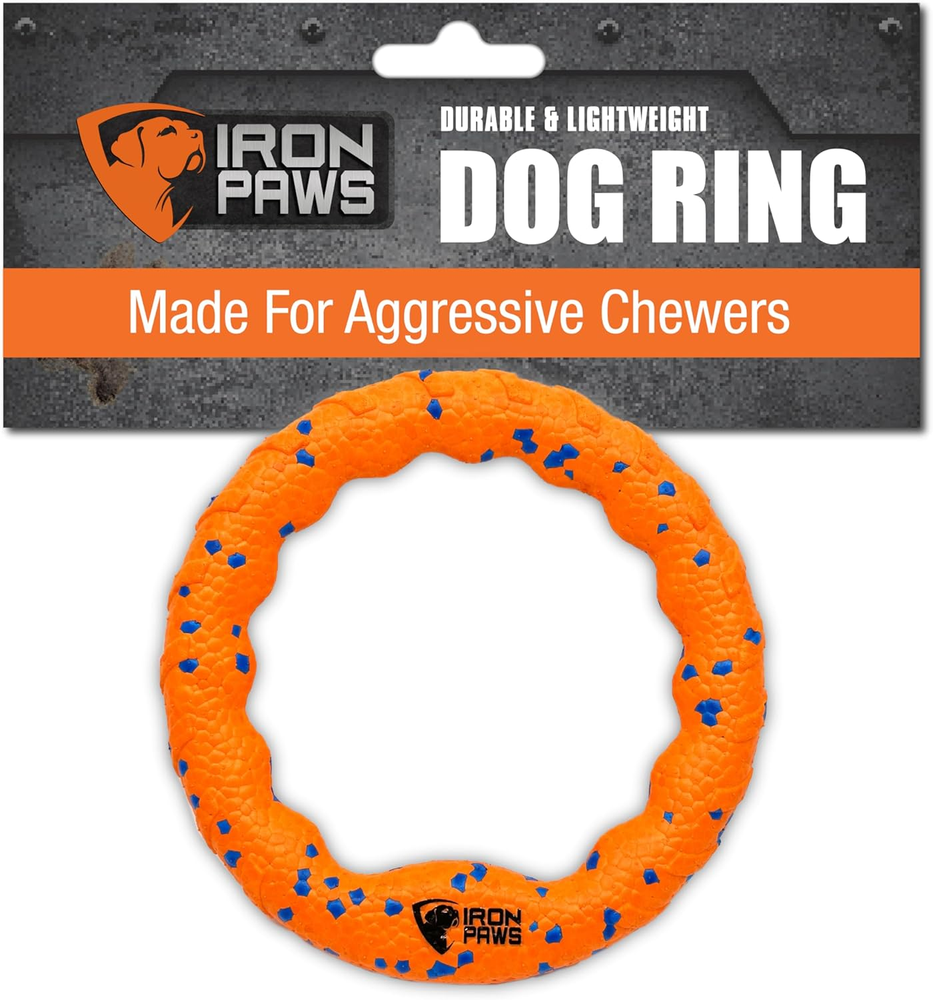 Indestructible Dog Ring Toy, Orange - Tough Dog Pull Toys for Aggressive Chewers