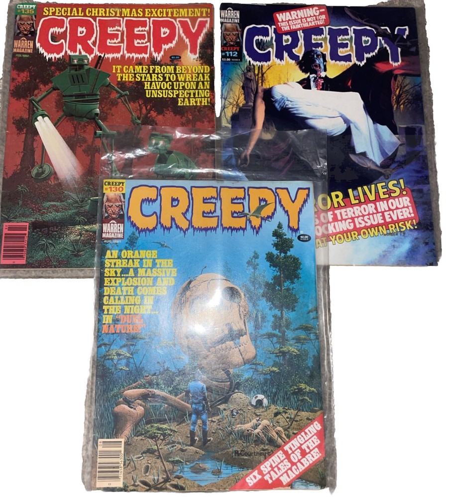 Vintage Comic Magazine Creepy #112 , 130 & 135 Lot!