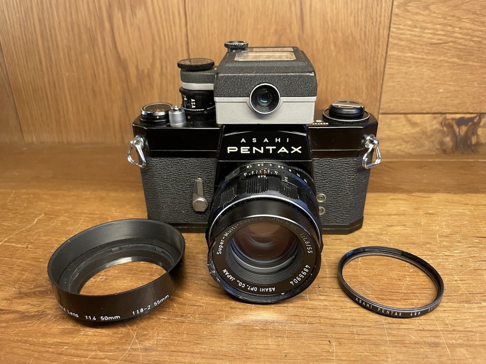 *Rare Black & Meter : Near Mint* Pentax SL Film Camera SMC Takumar 55mm F/1.8