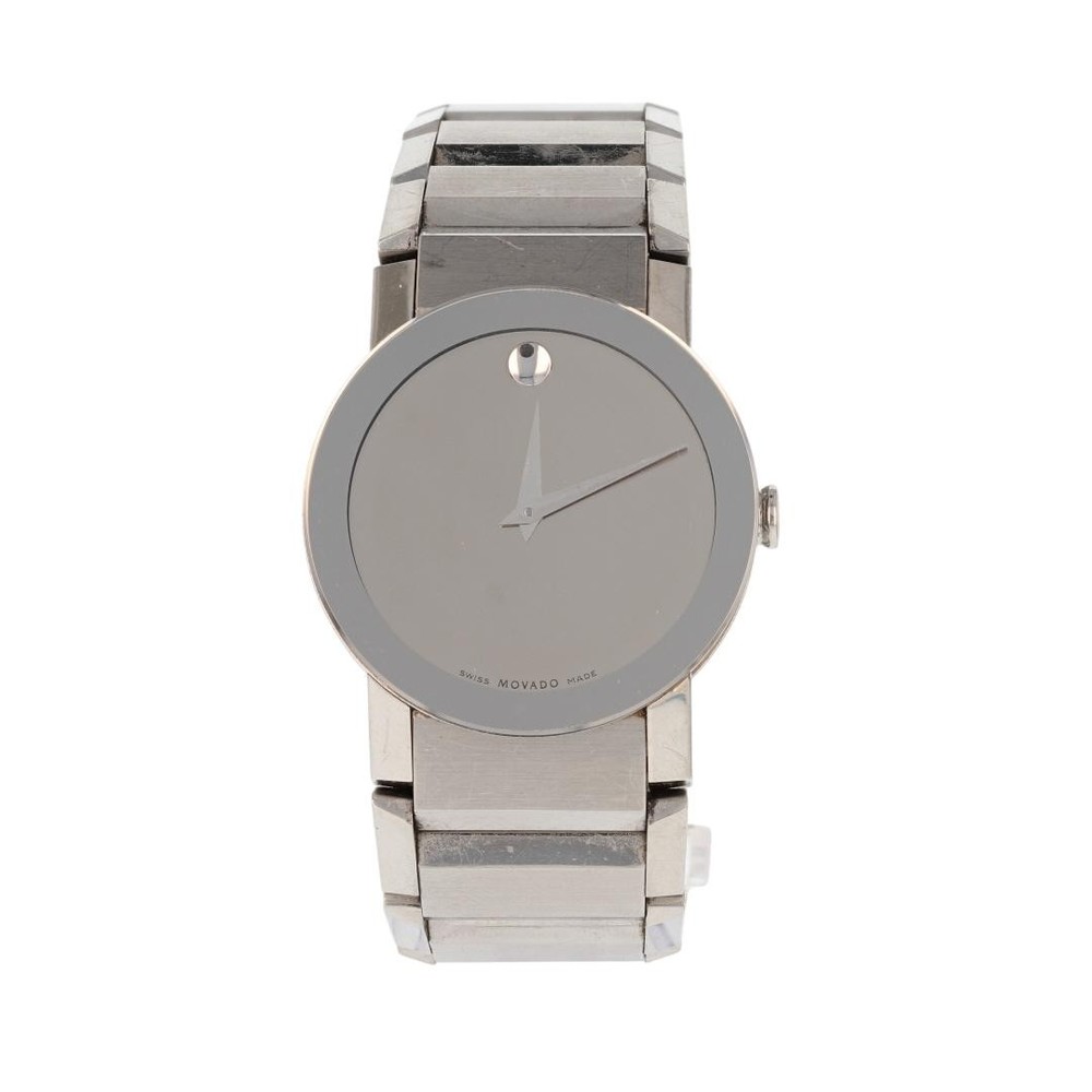 Movado Sapphire Model 84 G1 2896 Steel Quartz Watch 35mm