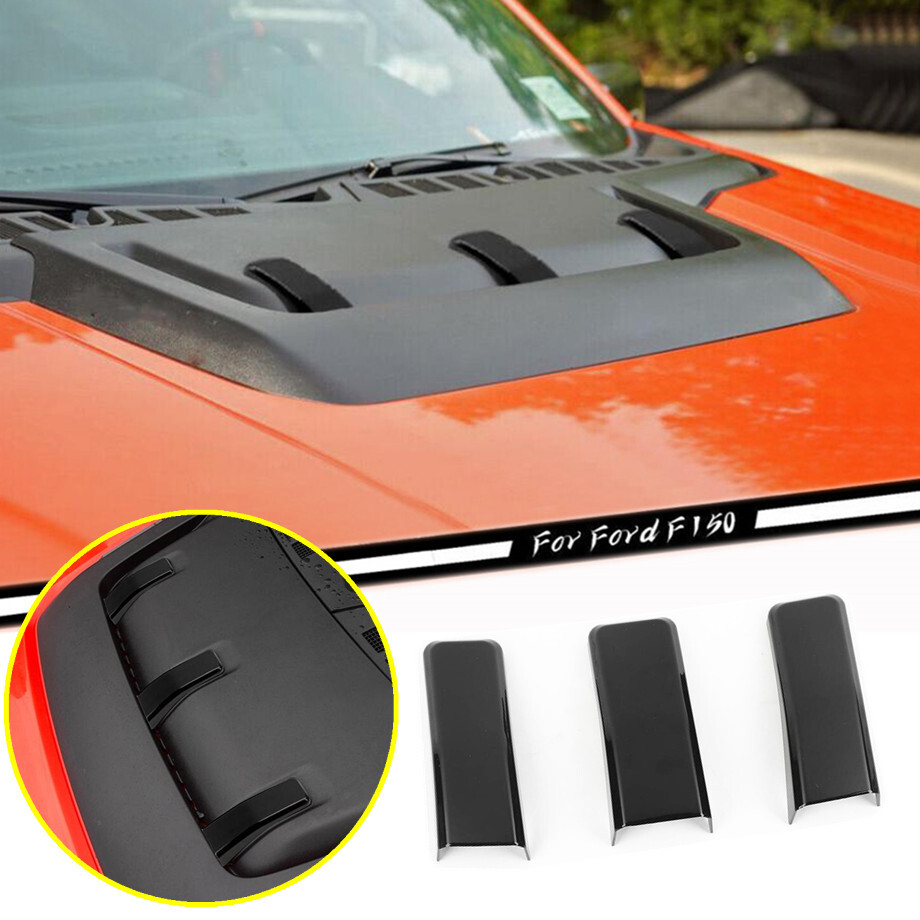Ford F150 Raptor 21-23 Black Hood Scoop Air Vent Cover Trim Accessory