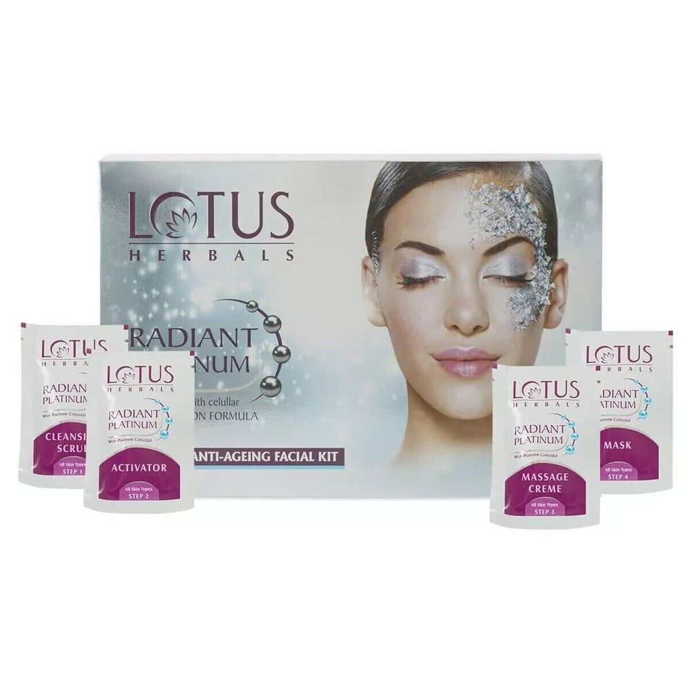 Lotus Herbals Radiant Platinum Cellular Anti Ageing 1 Facial Kit 37g