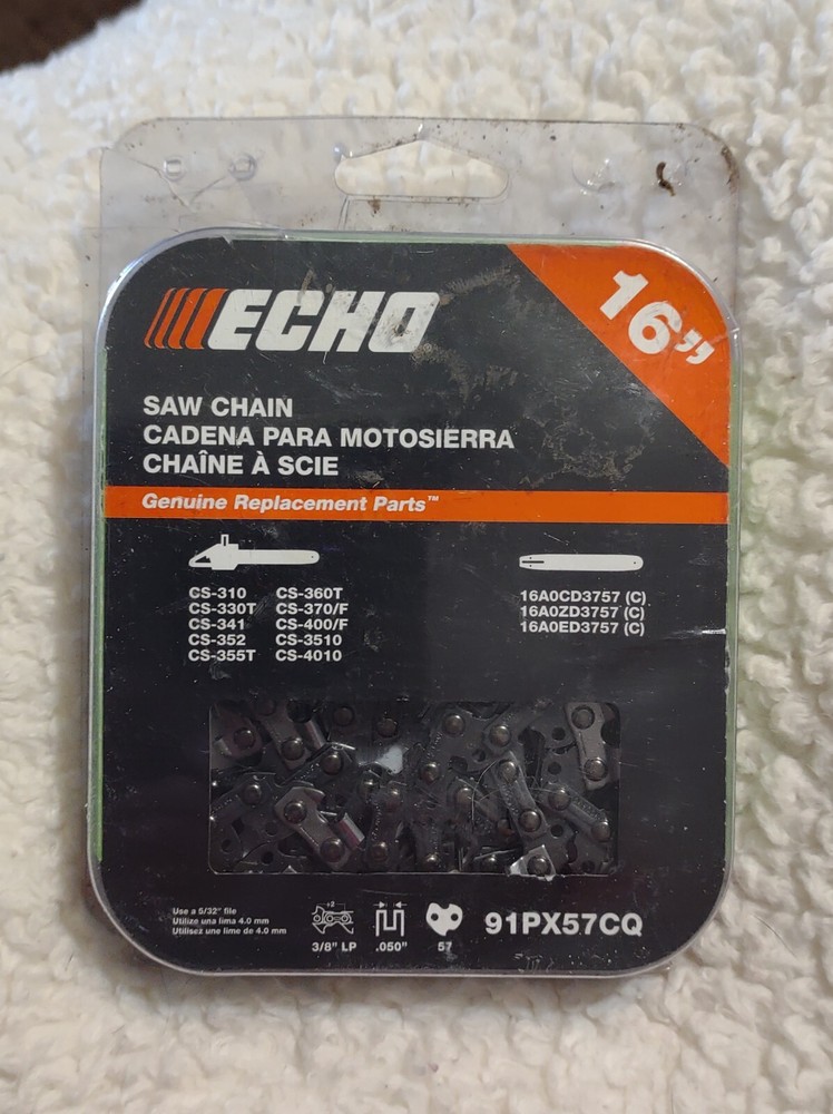 Genuine Echo 16-Inch 3/8-Inch .050 57DL Saw Chain Loop D4 91PX57CQ OEM