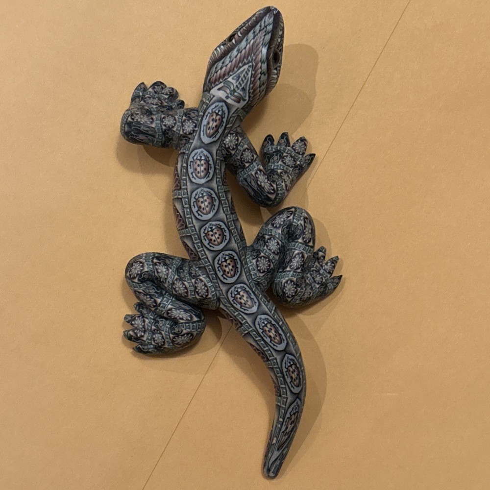Jon Stuart Anderson Polymer Clay Millefiori Lizard Figurine 4 Inch 2004 Art Sculpture