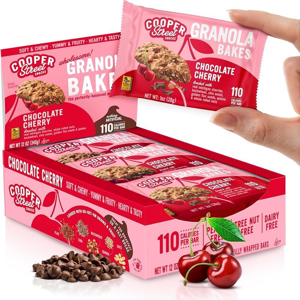 Cooper Street Granola Bakes - Chewy Breakfast Granola Bars with Chia, Flax, B...