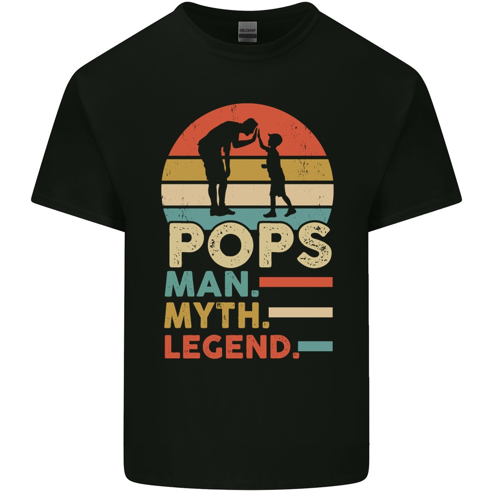Pops Man Myth Legend Funny Fathers Day Mens Light Cotton T-Shirt