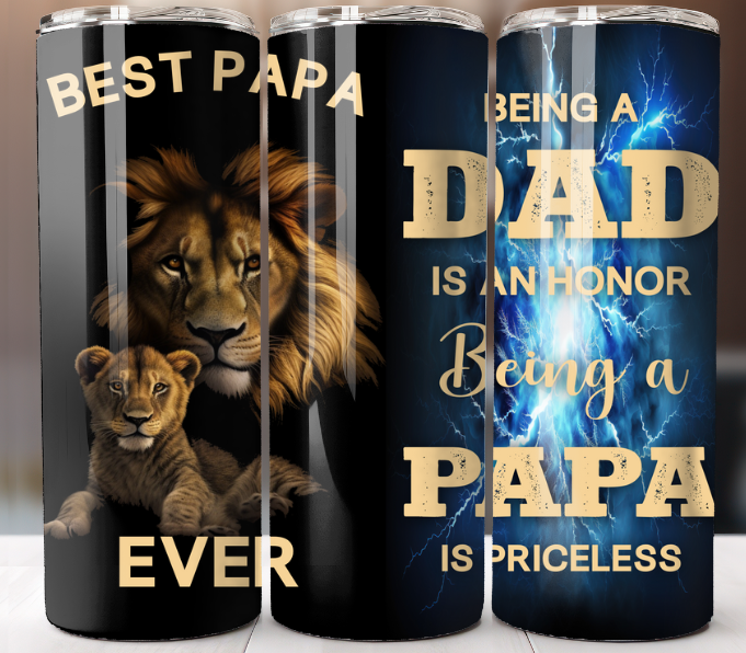 Fathers Day  Tumbler 20oz Mug Cup w/ Lid Straw Stainless