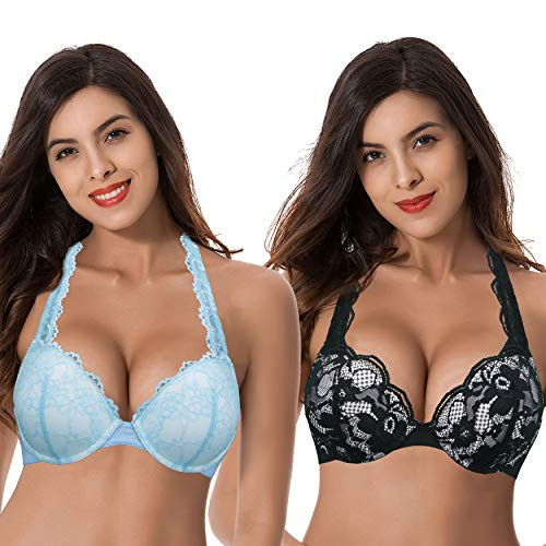 Curve Muse Womens Plus Size Add 1 and a Half Cup Push Up Underwire Convertible