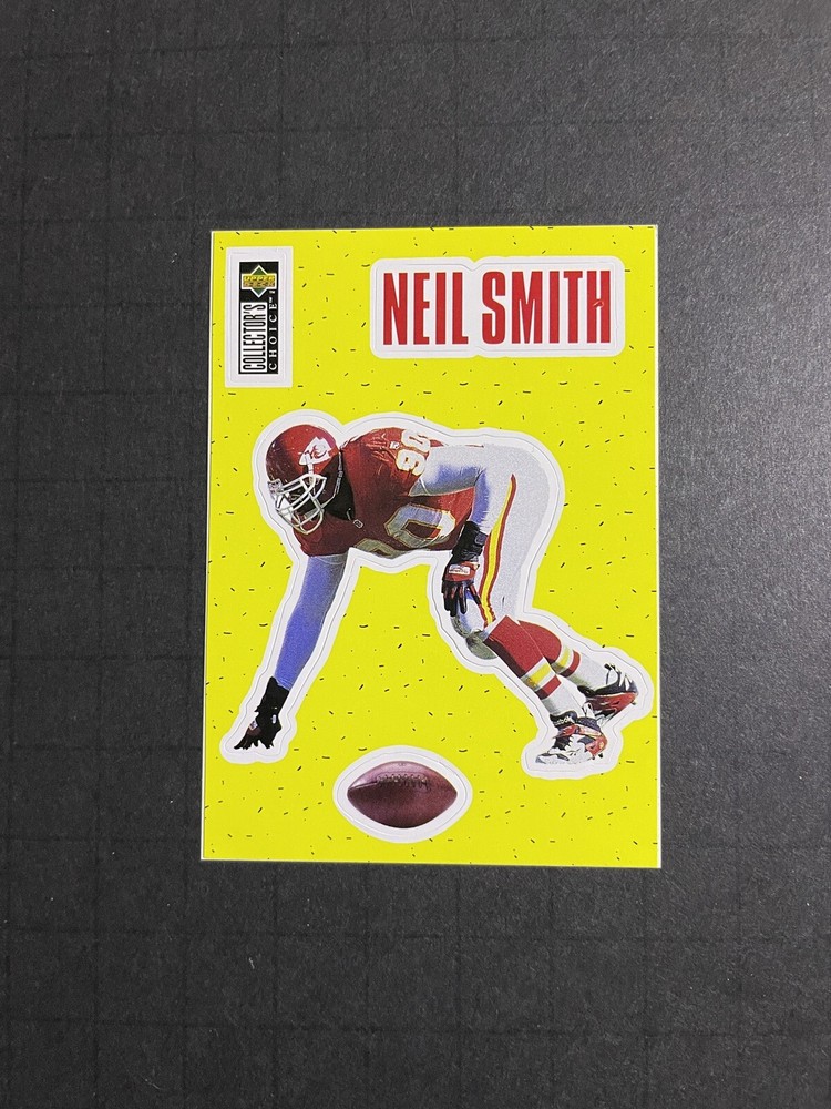 1996 UD Collectors Choice Neil Smith Sticker Insert Card #S26 Kansas City Chiefs