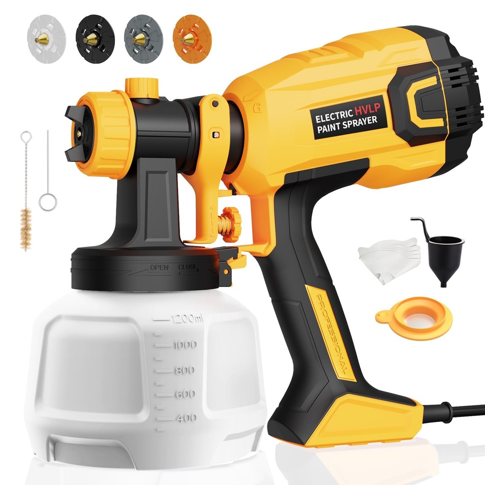 Paint Sprayer, 700W HVLP High Power Electric Spray Paint Gun with 40 Fl Oz