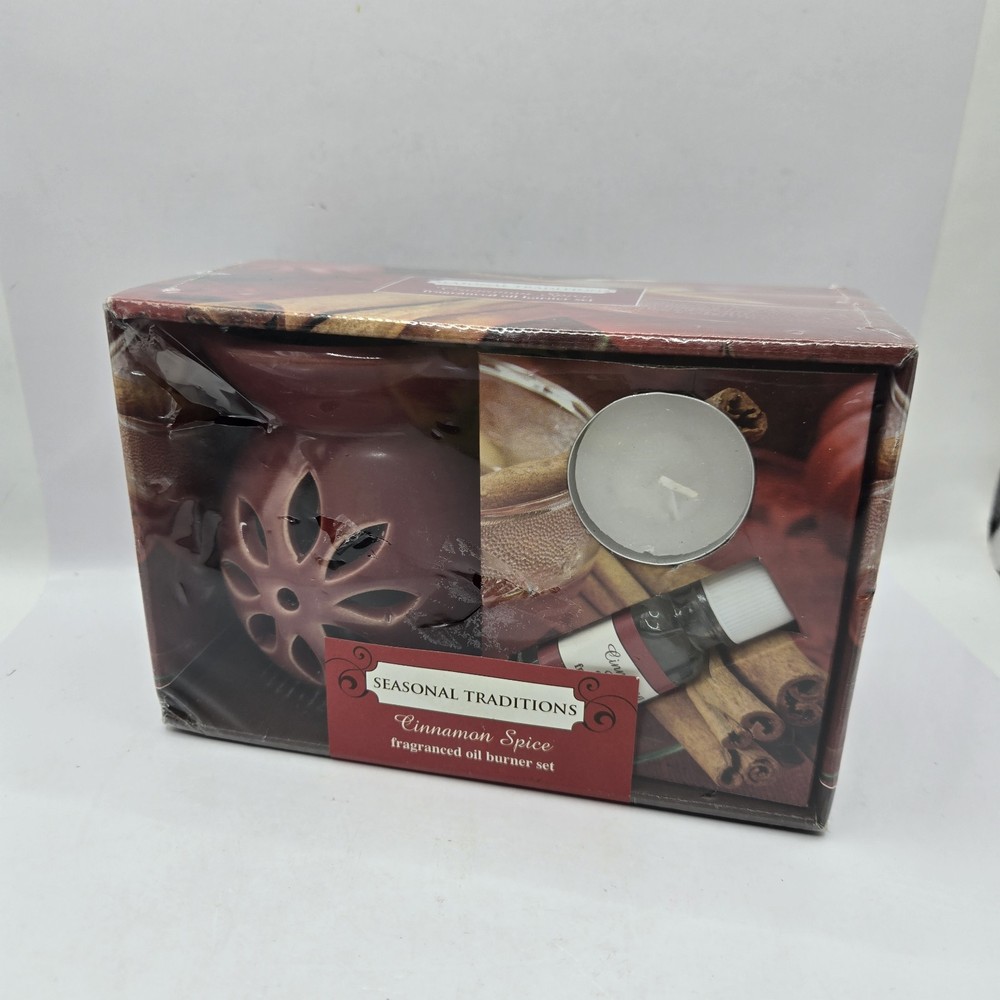 Seasonal Traditions Scents Cinnamon Spice Ceramic Burner & Fragrance Oil Set-image