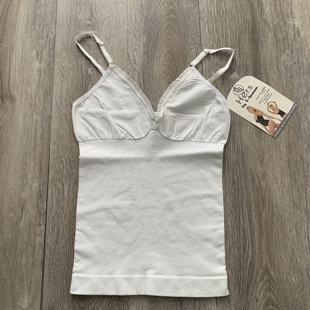 White Bust-Lifting Camisole Tank Top Small by Herman Hers Firming Support