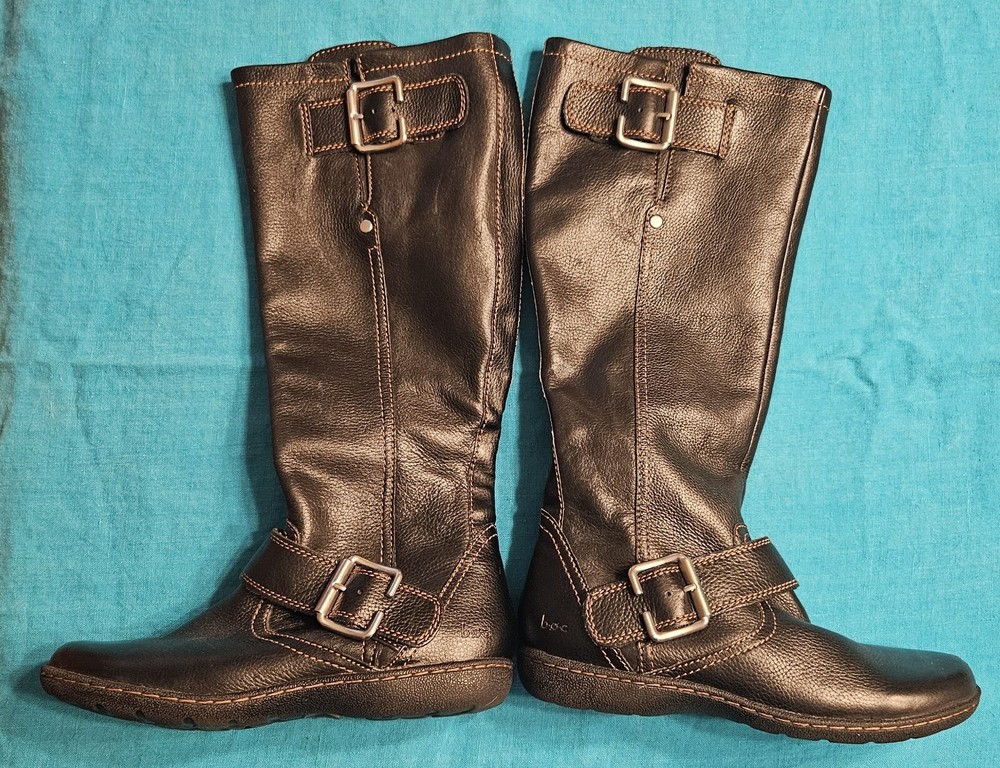 WOMEN'S BOC BORN IN CONCEPT BROWN LEATHER RIDING BOOTS -6 MED-GREAT CONDITION!