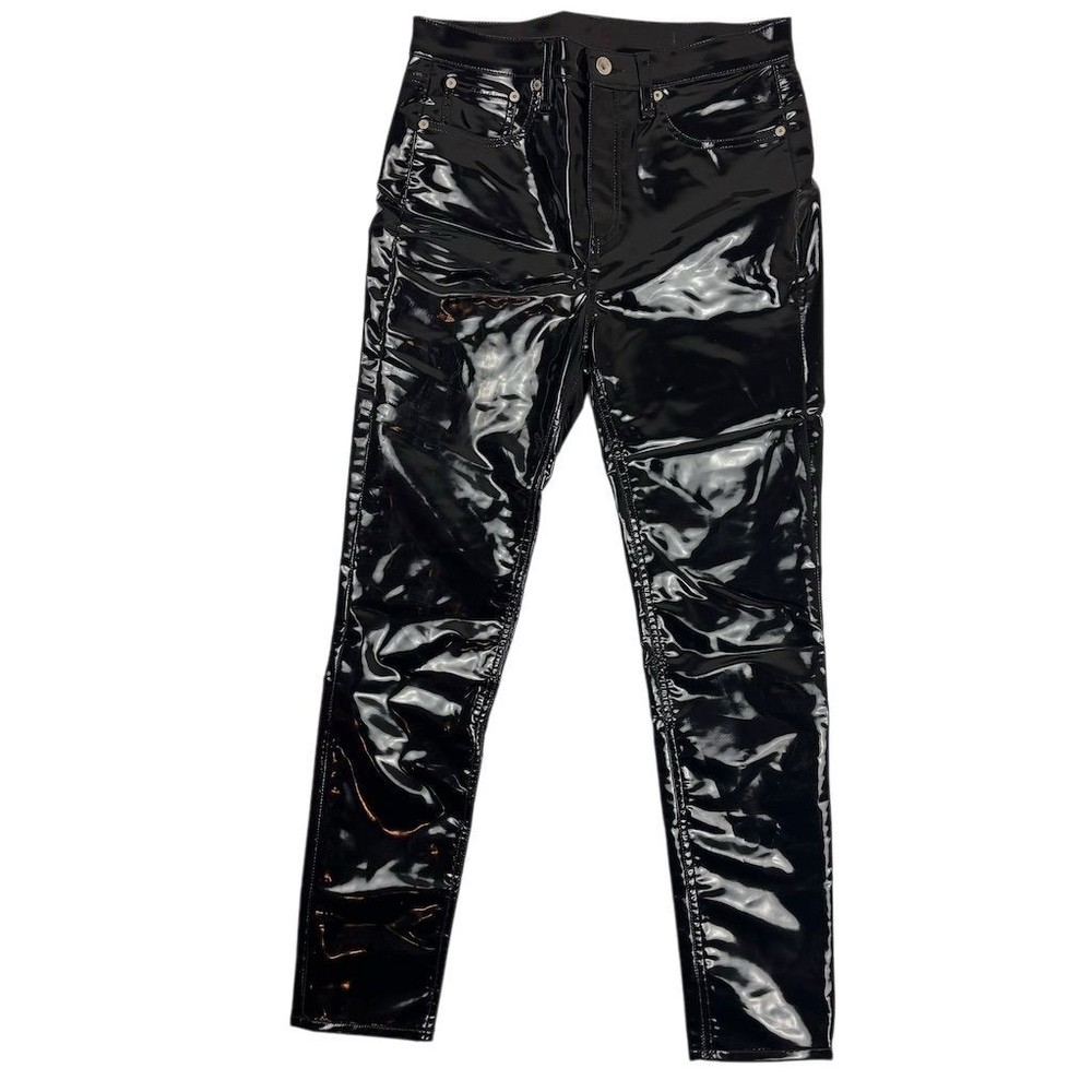 Rag & Bone Super High Rise Skinny Vinyl Women's Black Ankle Pants Size 30