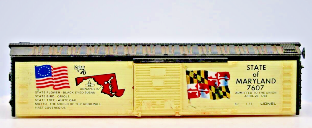 Lionel O Gauge 1:48 Spirit of 76 Maryland Box Car Shell Only 6-7607