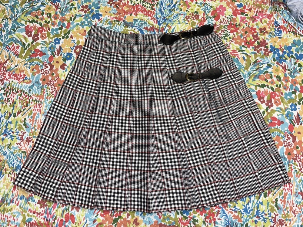 Vintage 90s Y2K Pleated Plaid Mini Skirt Spring Street Size 5