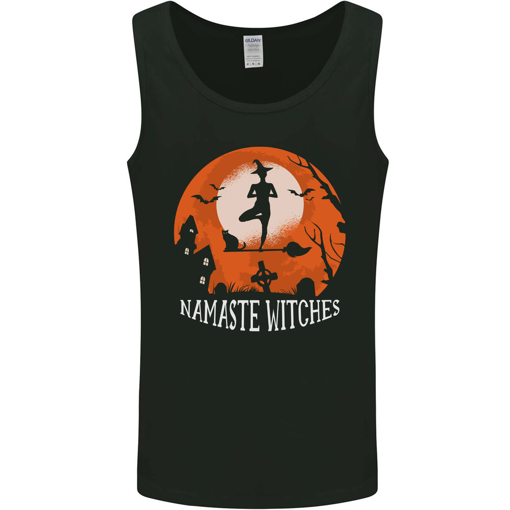 Namaste Witches Funny Halloween Yoga Mens Vest Tank Top