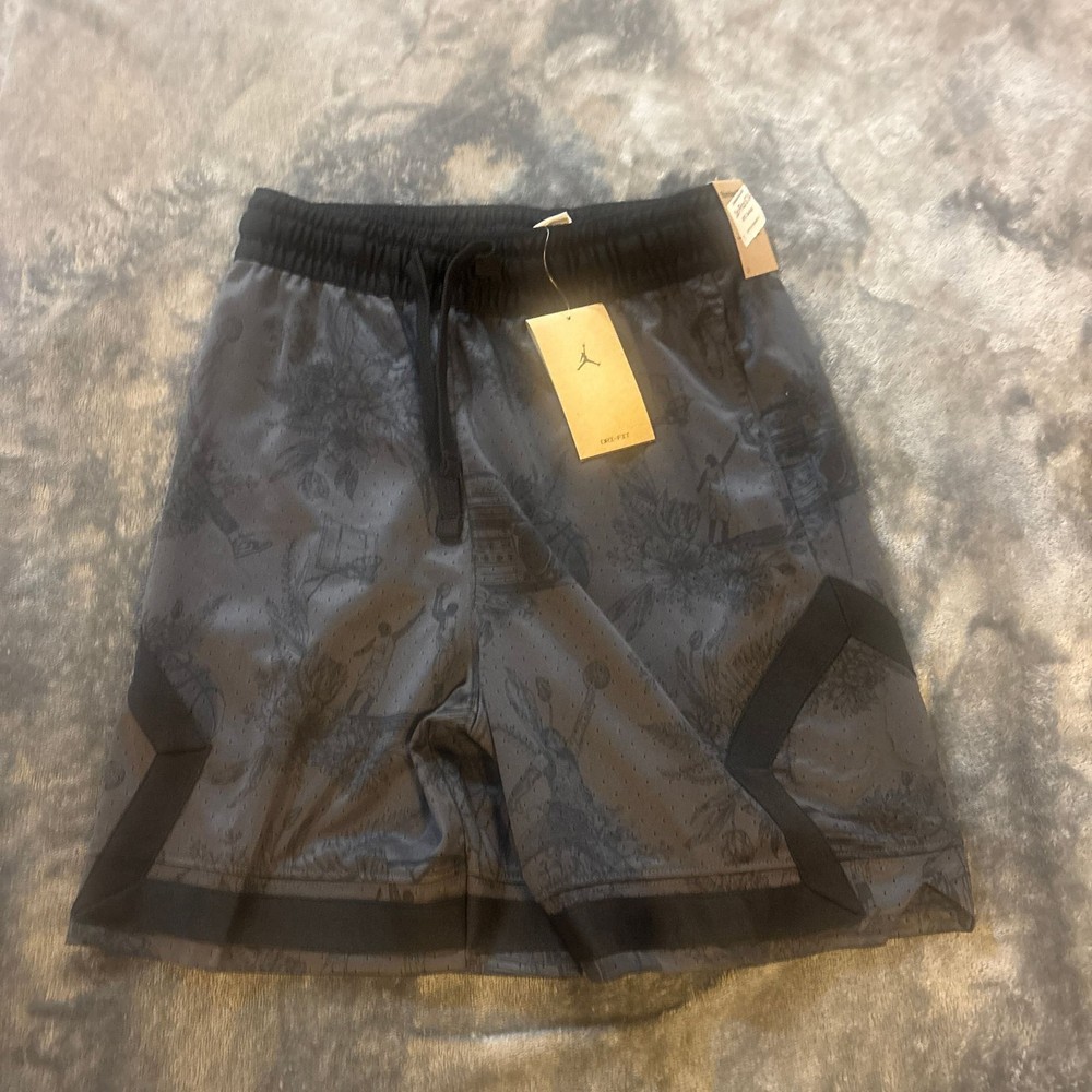 Air Jordan Sport Dri-FIT Men's Printed Diamond Shorts Black Gray FV8614-010