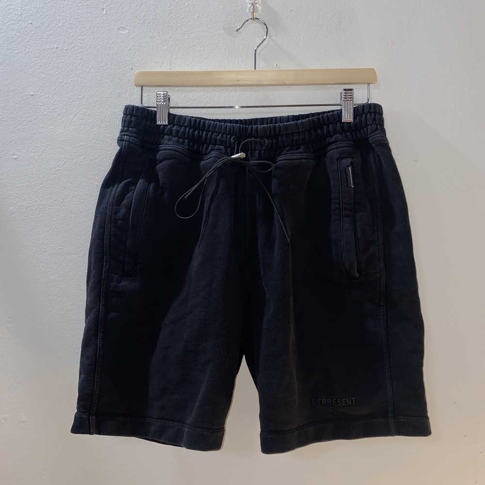 Men’s Represent Clothing Co. Blanks Sweat Shorts Size Large Black Zip Pockets