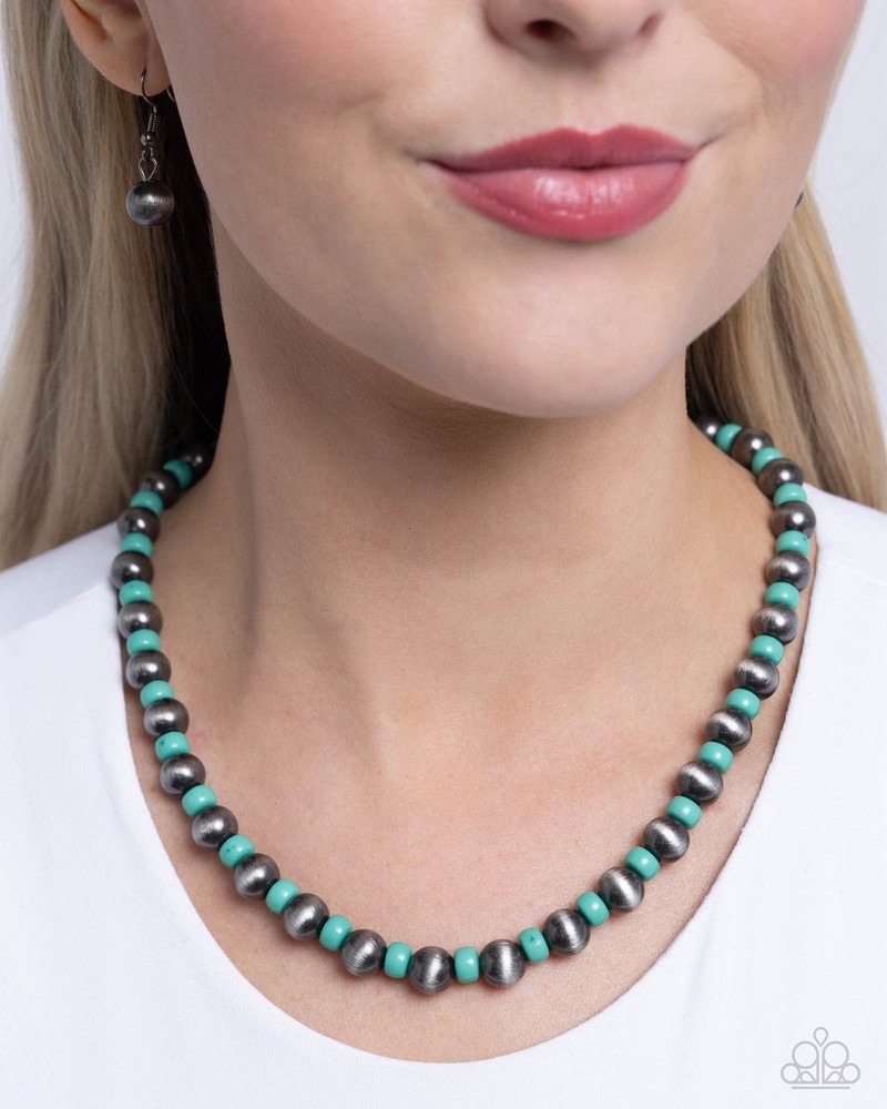New Paparazzi Jewelry-Contemporary Confidence Necklace-Green