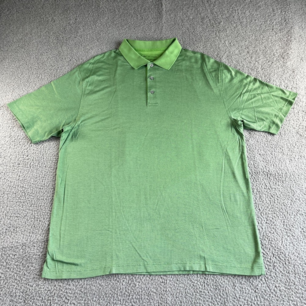 NEW JoS A Bank Polo Shirt Mens Extra Large Green Dotted Pullover Leadbetter Golf