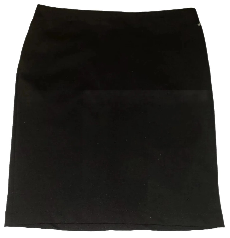Merona Stretch Extensible Black Zip Up Short Pencil Skirt Women's Size 8