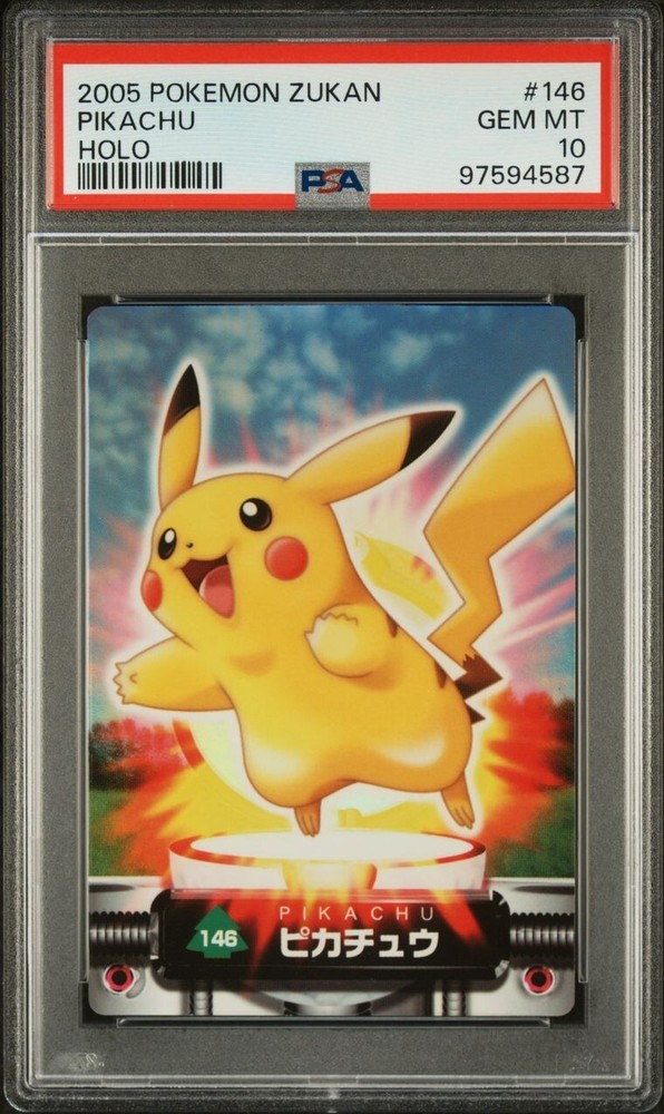 PSA 10 GEM MINT Pikachu #146 Zukan Carddass Holo Pokémon POP 5 Rare Bandai Adv