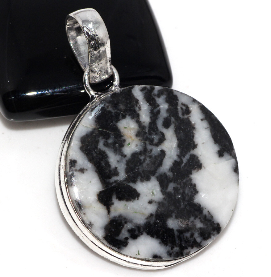 White Buffalo Turquoise 925 Silver Plated Round Pendant 1.7