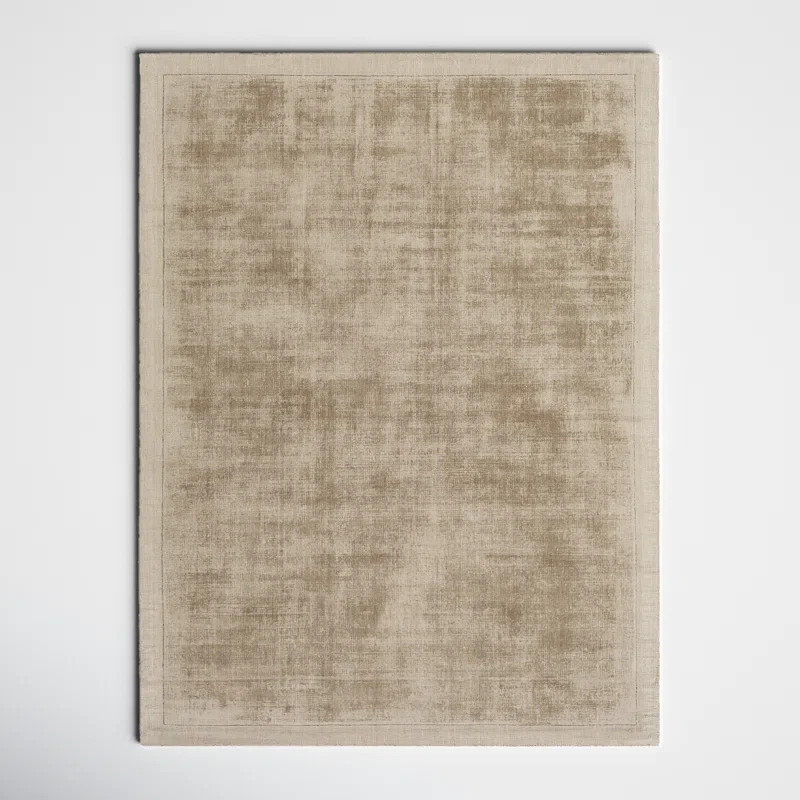 Luxury Handmade Hand-Loom Viscose Area Rug Color Taupe Design Area Carpet Rug