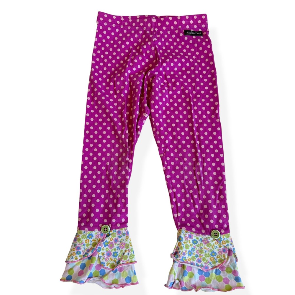 Matilda Jane What's Up Dot Scrappy Leggings Brilliant Daydream Girls 8