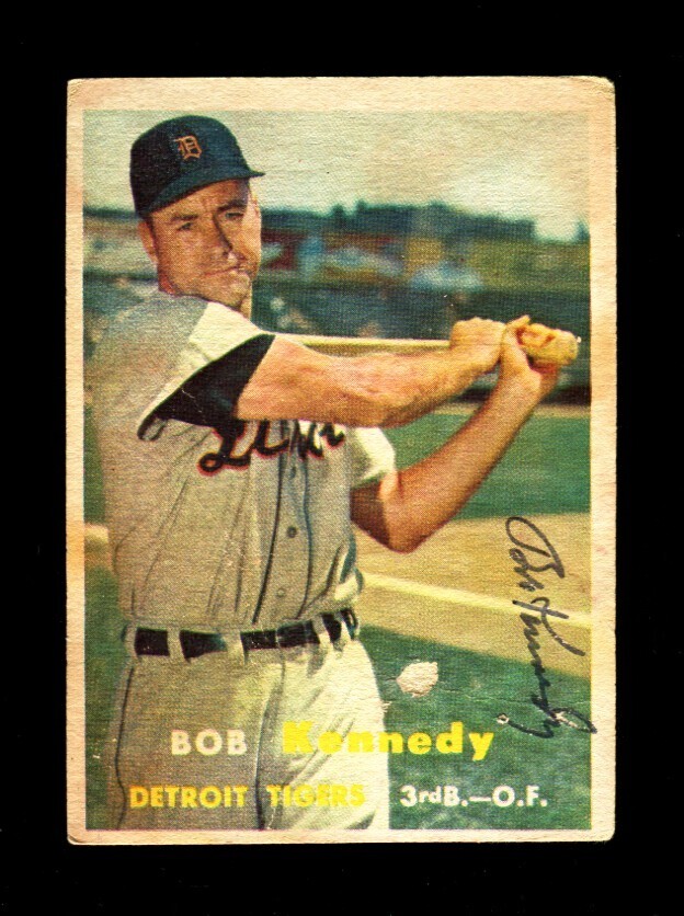 1957 TOPPS BOB KENNEDY #149 TIGERS SIGNED AUTOGRAPH