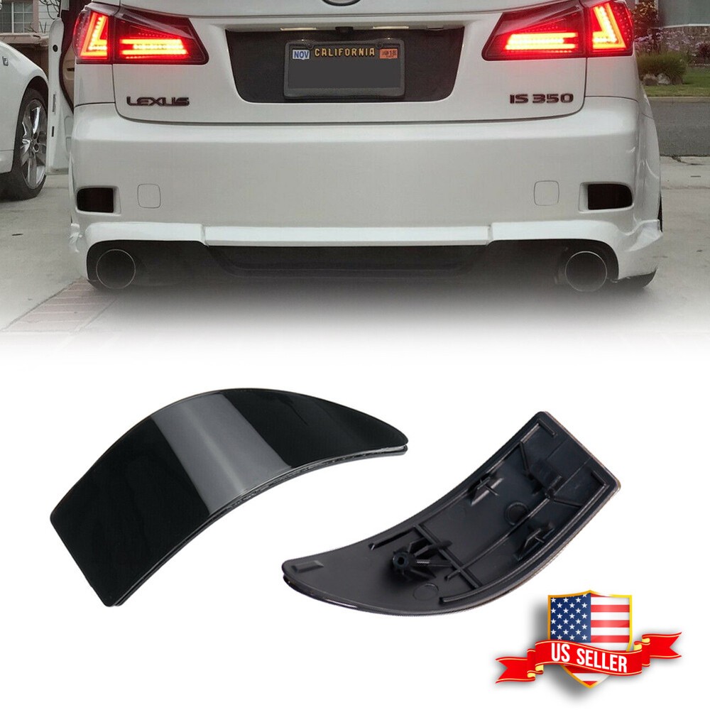 OE-Spec Smoked Lens Rear Bumper Reflector Covers For 06-13 Lexus IS IS250 IS350
