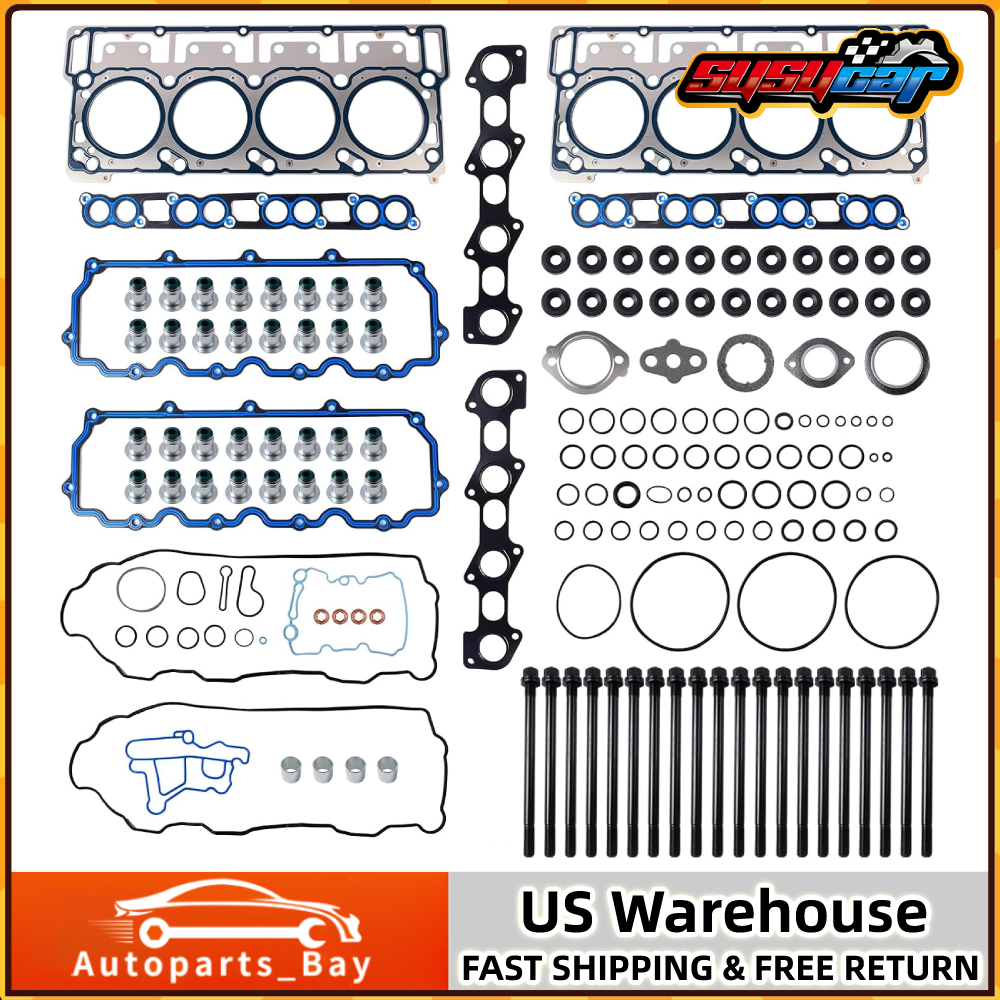 Ford 6.0L Powerstroke Turbo Diesel 18mm Cylinder Head Gasket Set with Bolts-image