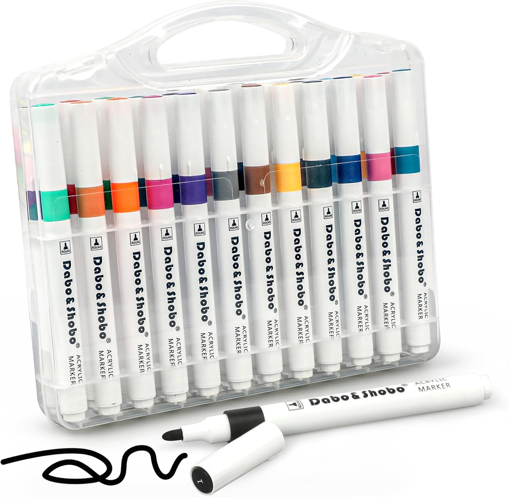 Acrylic Paint Pens 24 Colors, 2-3Mm Premium Medium Tip, Acrylic Paint Markers fo