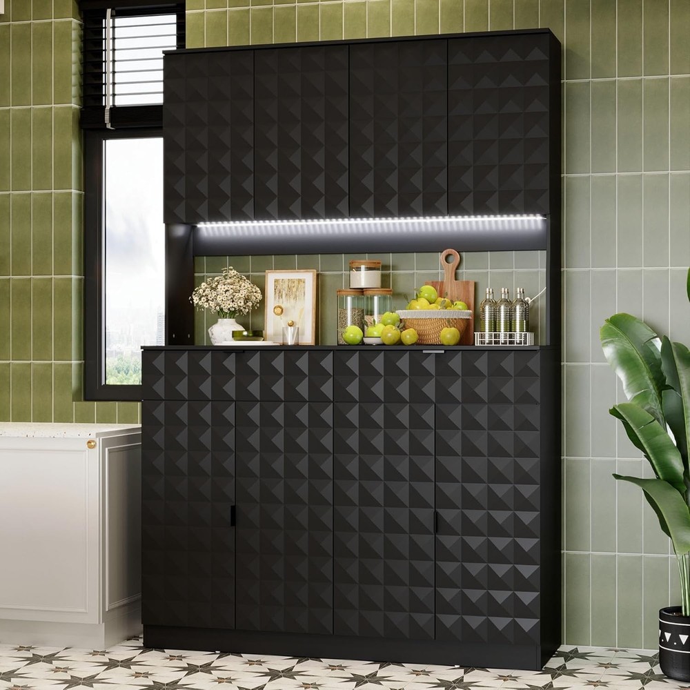 Modern 2-Door Kitchen Pantry Storage Cabinet for Organized Food Storage