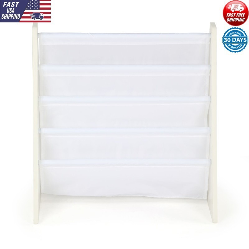 Toddler Bookshelf 4 Tier Storage Book Storage Display Rack White 25