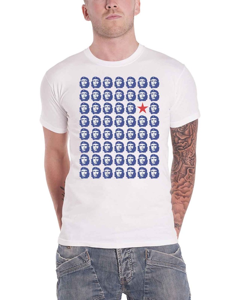 Official Men's Che Guevara Cuban Revolution Portrait T-Shirt White Size New