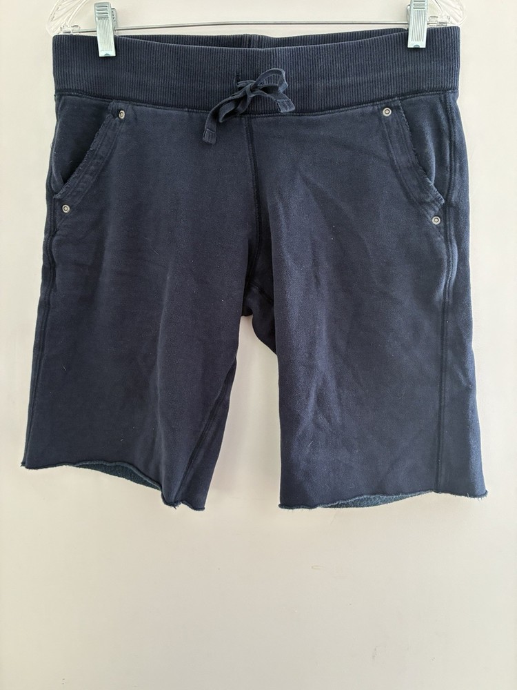 Gap Men's Solid Navy Blue Cotton Blend Cozy Adjustable Waist Pull On Shorts S