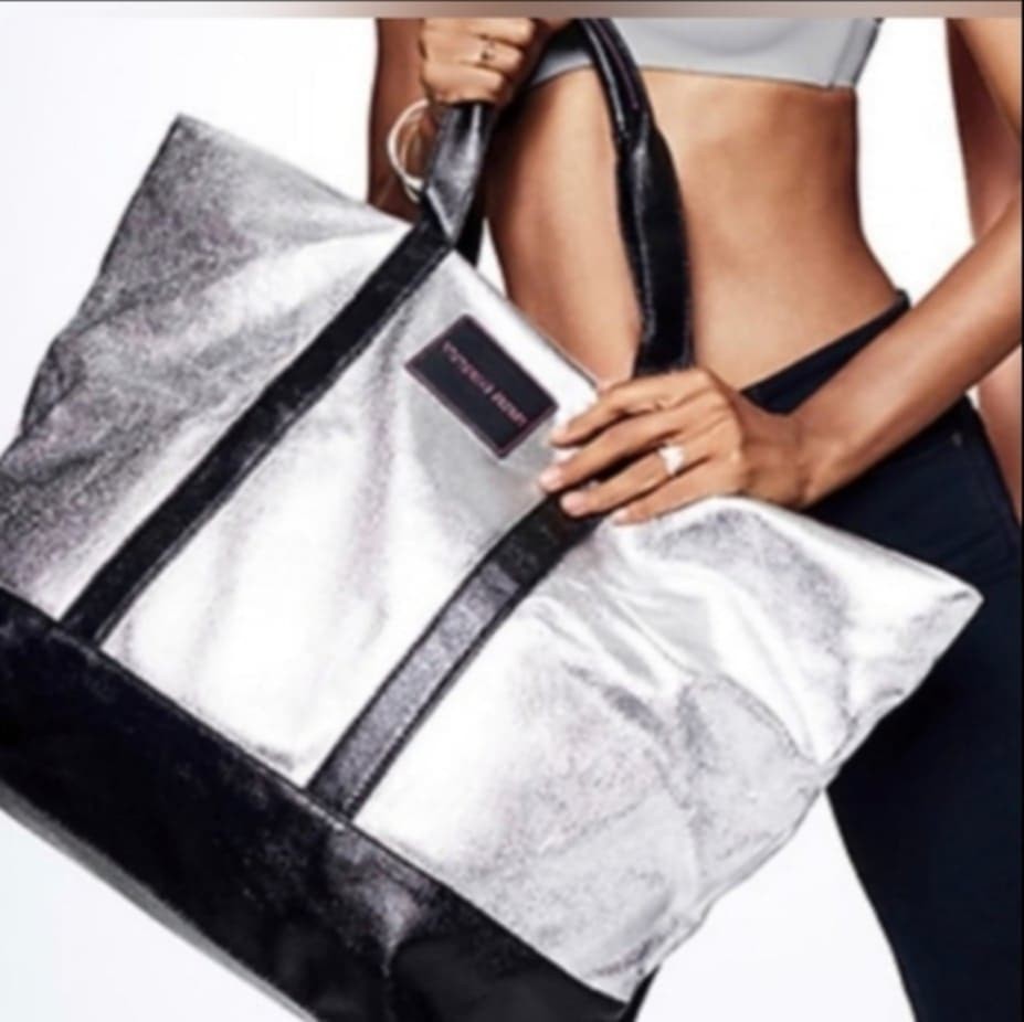 VICTORIA'S SECRET SILVER TOTE